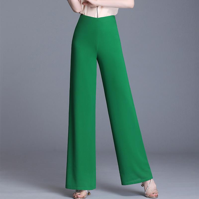 Double-layer Chiffon Wide-leg Pants, Women's Pants, High-waisted Swing-leg Pants, Split Skirt Pants, Dance Pants, Casual Pants, Long Pants