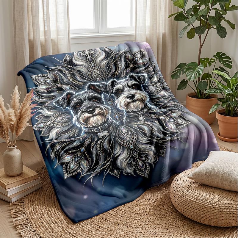 Shiba Inu Paws and Bones Theme blanket Lightweight Warm Flannel Blanket Decorative Throw Blanket for Home Decoration