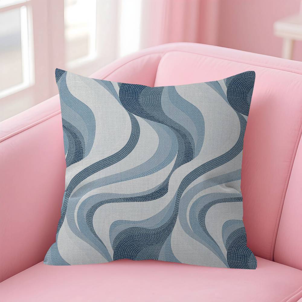 Blue Interlacing Lines Pillow Gift Home Office Decoration Bedroom Sofa Car Cushion Cover case x