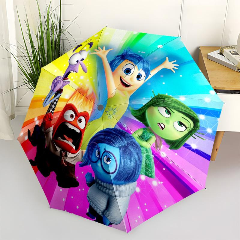 

Inside Out Themed Automatic Opening and Closing Umbrella, Brightly Colored 8-rib Portable Umbrella, Suitable for Men and Women, A Perfect Gi