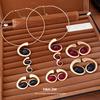 Irregular Metal Resin Oval Earrings European and American Exaggerated Niche Collarbone Chain Light Luxury High-end Jewelry Set