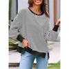 Dames Gestreept Crewneck Sweatshirt Los Oversized Lange Mouw Pullover Casual Dagelijks Blouse Top