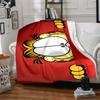 1pc Garfield Cat Flannel Throw Blanket HD Printed Lightweight Soft Warm All Season Blanket for Sofa, Bed, Travel, Camping Machine Washable