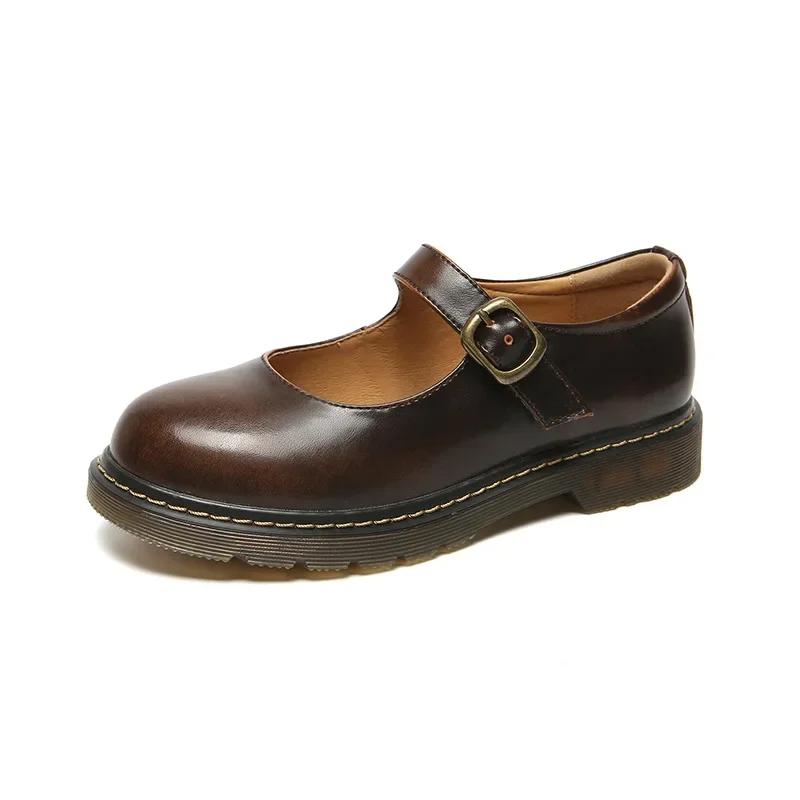 Moda femei pantofi oxford în stil britanic pantofi de toamnă din piele moale pantofi de serviciu casual pantofi cu cataramă retro pantofi de rochie pentru femei 2024