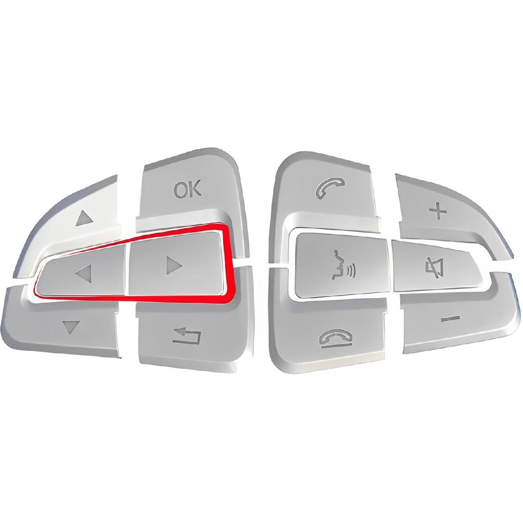 Black Car Steering Wheel Button Switch Trim Cover Sticker Compatible with Mercedes Benz C GLC V Class W205 X253 W447