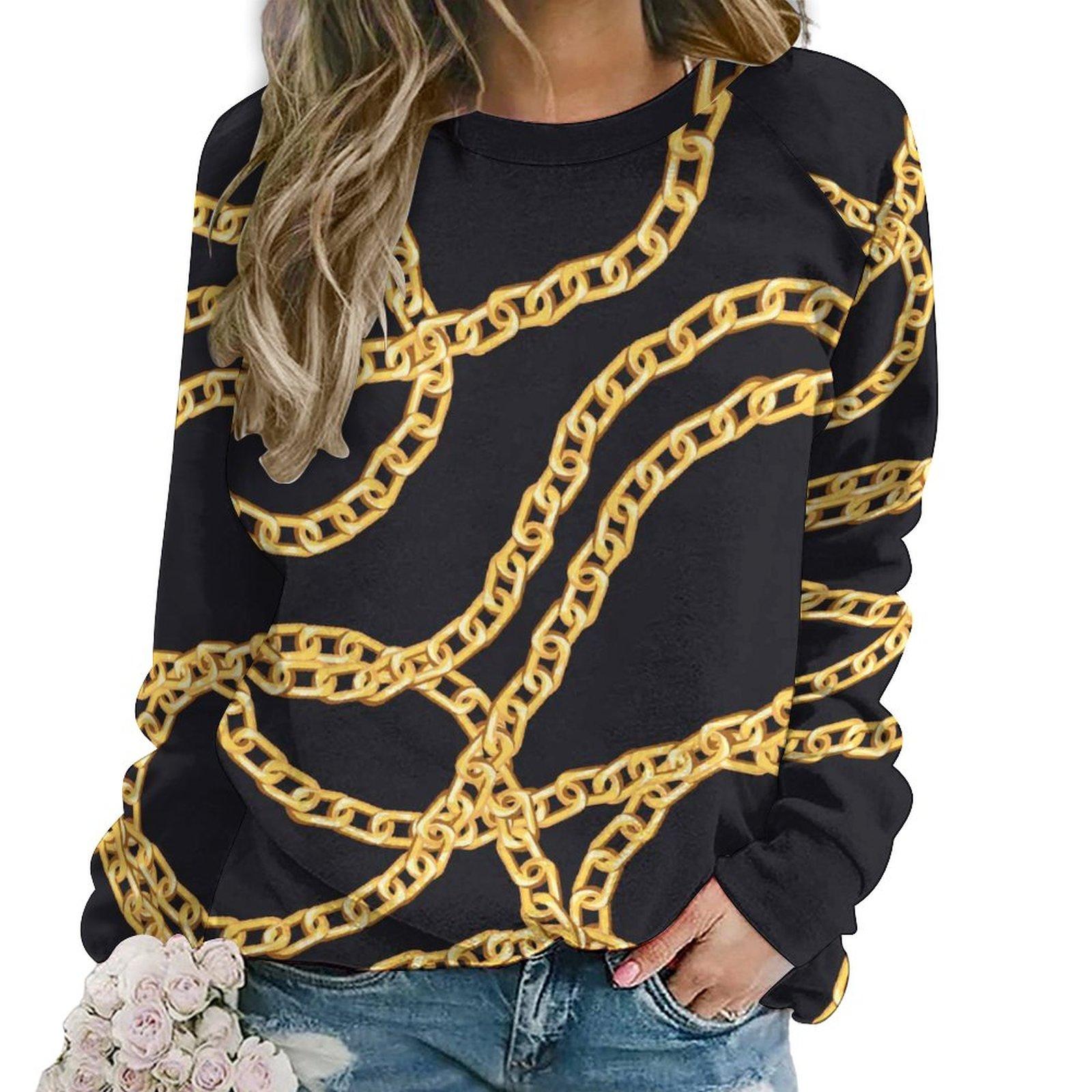 Золотые цепи и ремни толстовки леопардовый гепард хип-хоп большой — фото 17