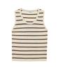 VLETI Stripe Basic Round Knit Sleeveless (Beige)