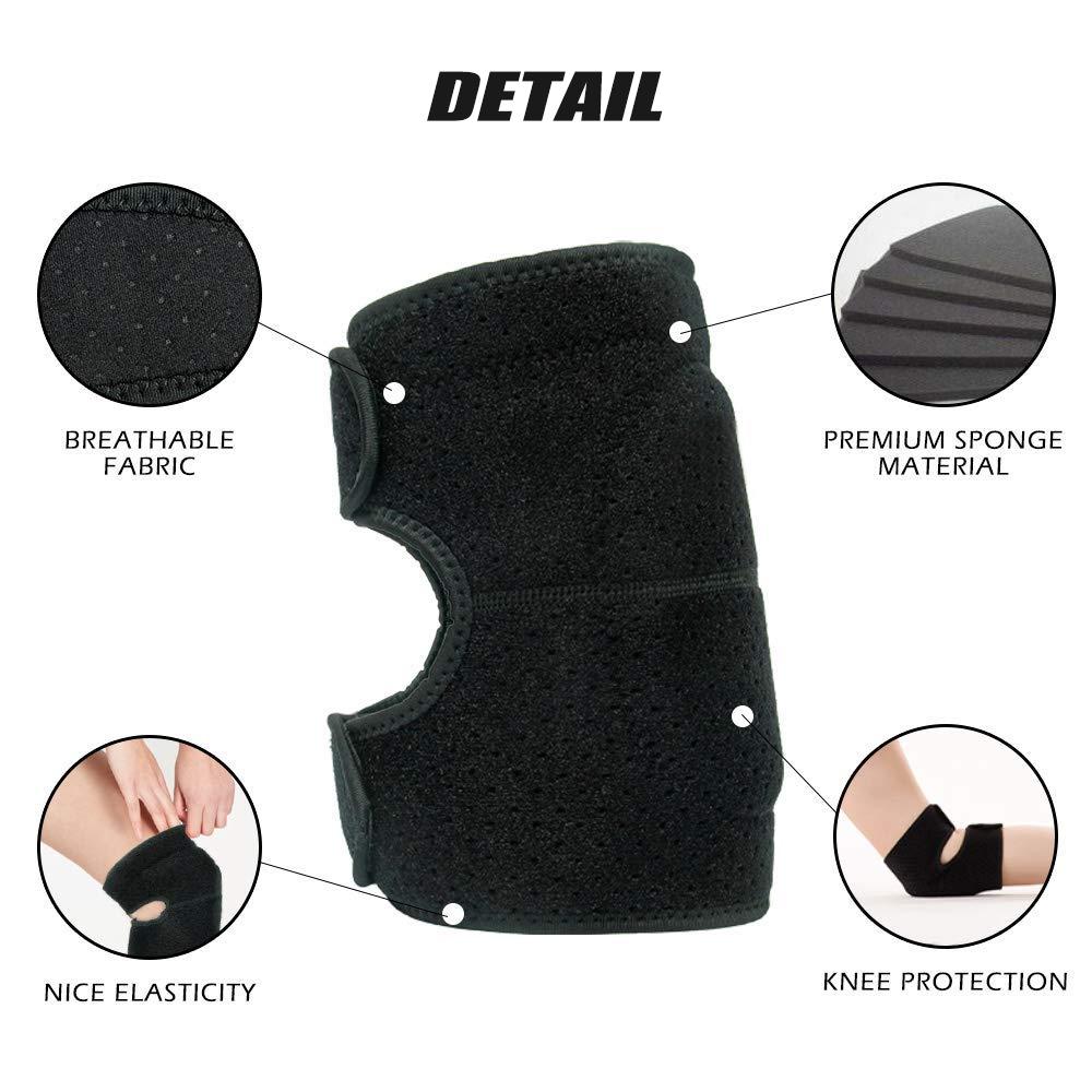 1 Pair Adjustable Knee Pad, Anti-Slip Padded Sponge Knee Brace Breathable Flexible Elastic Knee Support for Football Skating