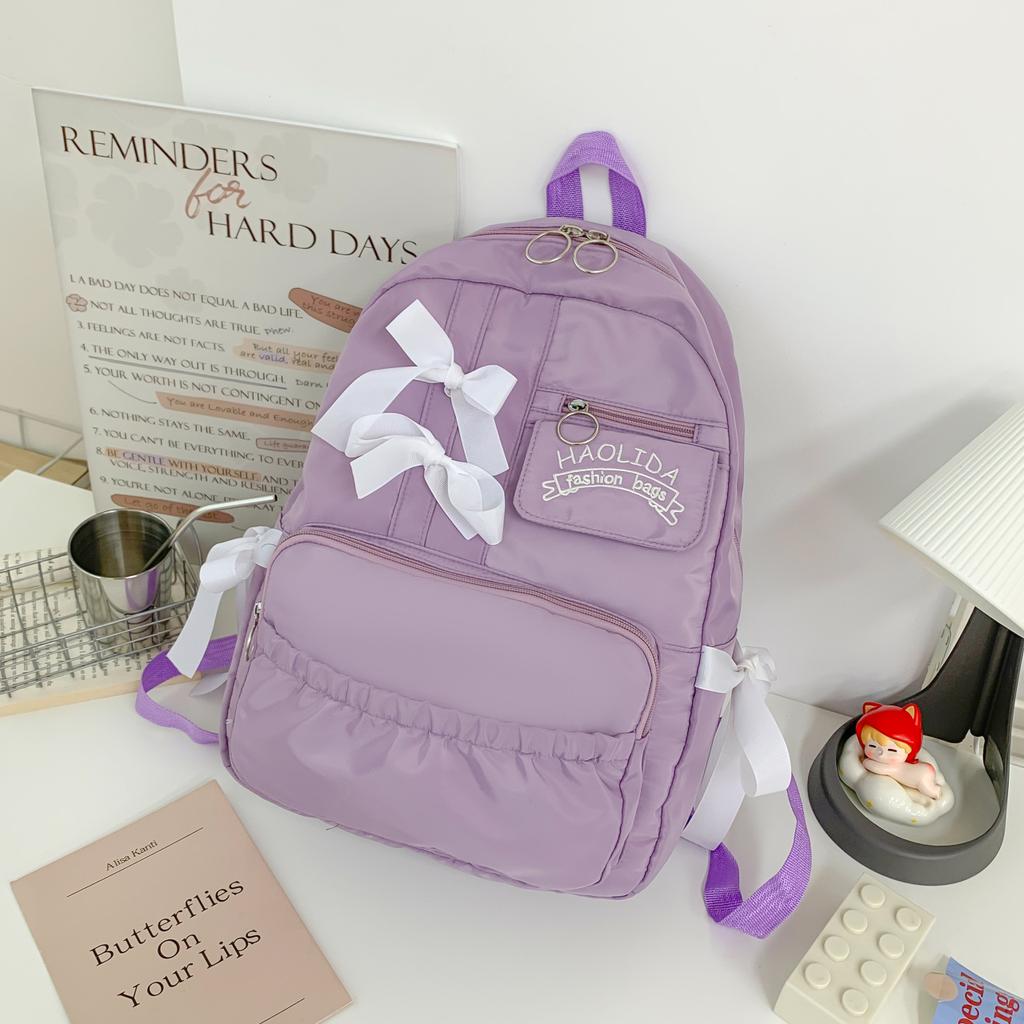 Schoolbag Small Fresh Sweet Backpack Bow Girl Casual Backpack College Style Large Capacity College Student Schoolbag