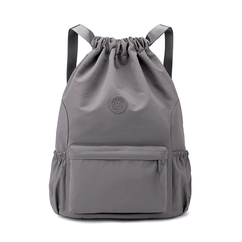 Drawstring Backpack with Frt Zipper Pocket Lightweight Casual Bag Unisex Gym Travel School Backpack