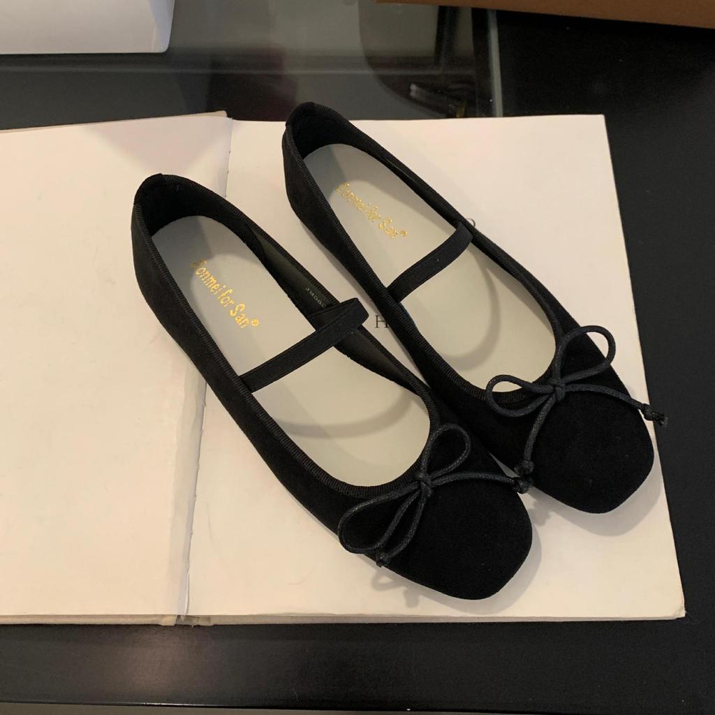 Mode Weiche Samt Fliege Ballerinas Frau Flats Niedrige Absätze Mary Janes Elastisches Band Slipper Loafers Damen Braut Hochzeit Ballerinas