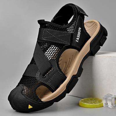 Sandales d'été 2024 pour hommes, sandales de plage légères à maille, chaussures de pêcheur pour hommes, chaussures d'eau d'extérieur à séchage rapide