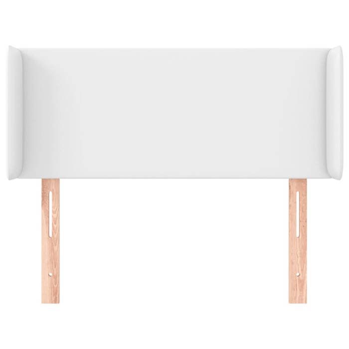 Tête de lit - MAISON EXCLUSIVE - Avec oreilles - Similicuir blanc - Hauteur réglable - Pieds en bois