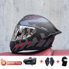 Full Face Motorcycle Helmet With External Bluetooth Module Men Women Large Rear Wing Sport Style DOT Approved