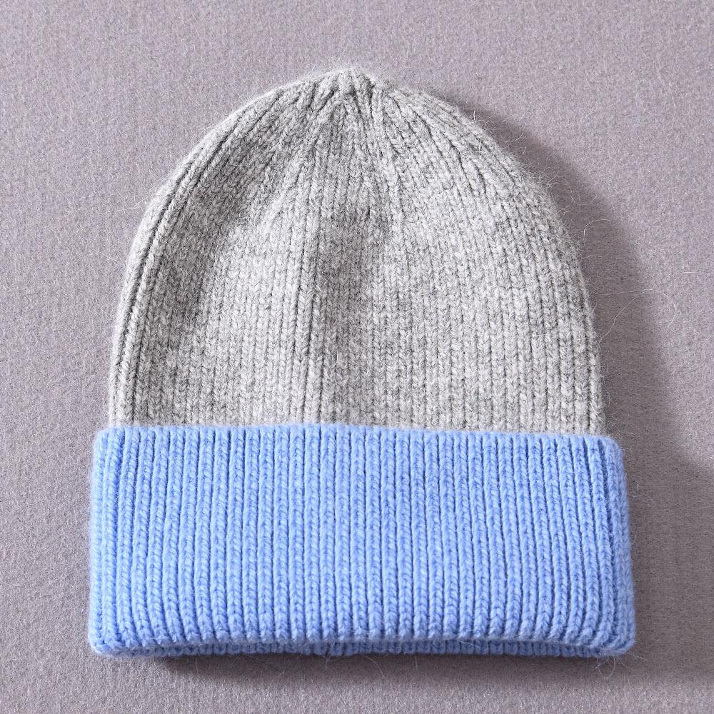 Children's Hat Rabbit Velvet Classic Striped Color Matching Knitted Hat Autumn and Winter Splicing Cute Wool Hat To Keep Warm