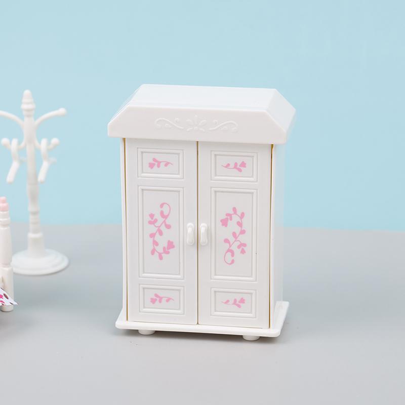 style Different 1/12 Dollhouse Mini Bedroom Bed Dressing Table Mirror Closet Bunk Bed Dollhouse Home Furniture Decor Accessories