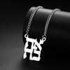Lemegeton Hanukkah Collar Hebreo para Mujeres Hombres Amor en Hebreo Collar de Acero Inoxidable Je Israel Amuleto Joyería Vintage