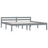 Solid Wood Bed Frame Gray Pine 180x200 Cm
