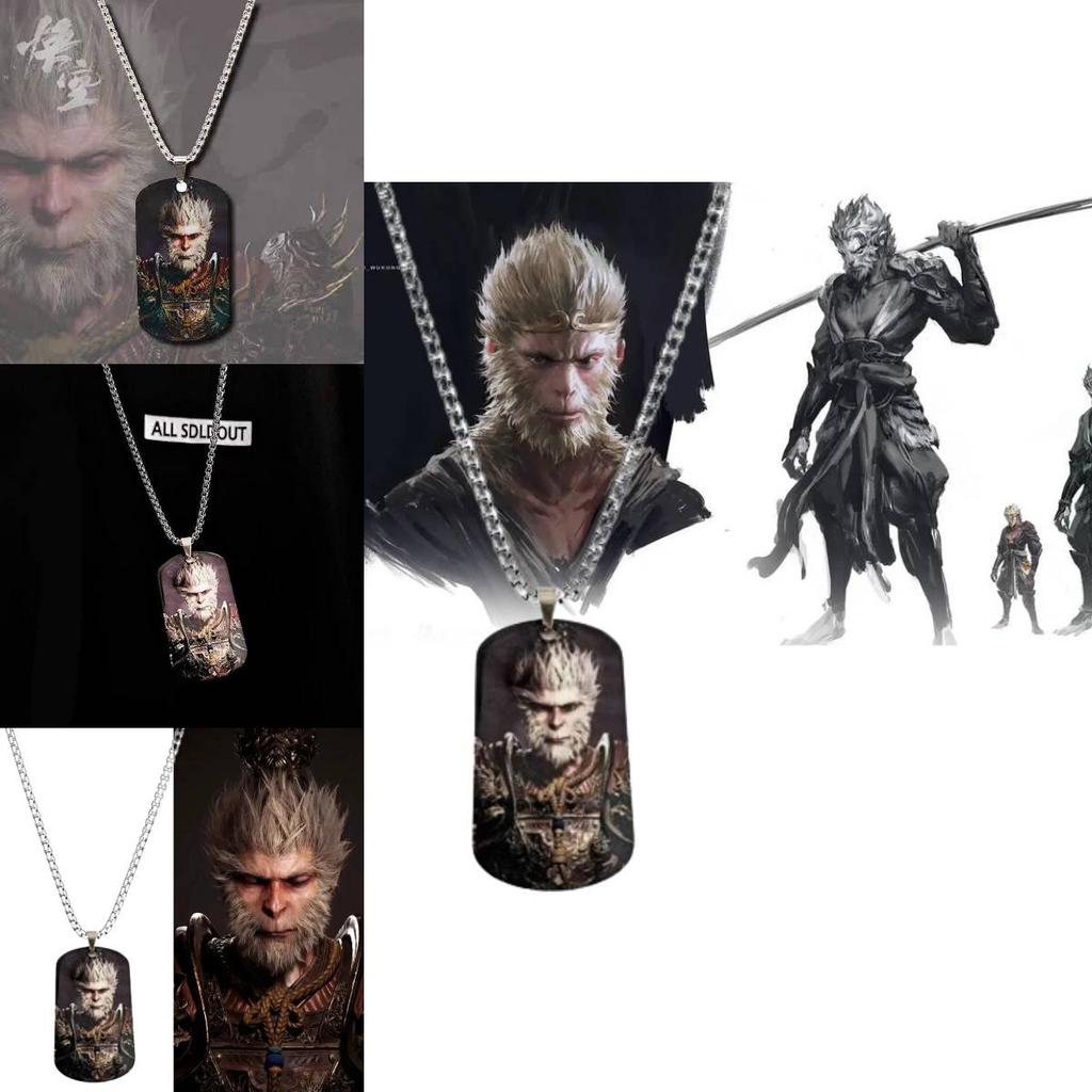 Stylish Black Myth Wukong Pendant Necklace For Men And Women Trendy Fashion Accessory