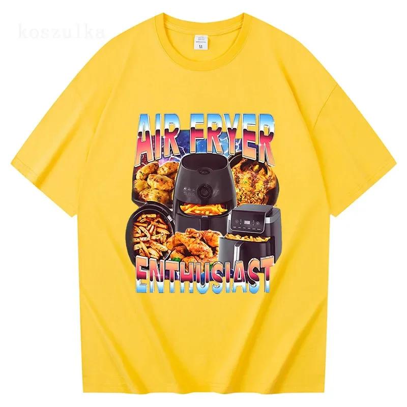 Air Fryer Enthusiast Funny Cooking Meme TShirt Unisex Unisex Fashion Vintage Short Sleeve Tshirts Cotton Casual T Shirt Streetwear