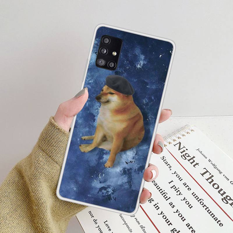 Funny Dog Cheems Phone Case For Samsung Galaxy S9 S10 Plus S10E S20FE A71 A51 A21S Clear Silicone Transparent Phone Cover