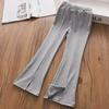 2024 Girls' Ice Silk Split Flared Pants - Wide-Leg, Slim Anti-Mosquito Summer Pants