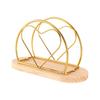 Portatovaglioli Design a Cuore, Supporto da Tavolo in Filo Metallico con Base in Legno per Bancone Cucina Tavolo da Pranzo Espositore