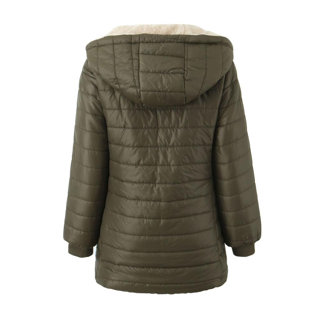 Women's Fashion Casual Coat Cotton Jacket Short Padded Loose Hooded Cotton Jacket