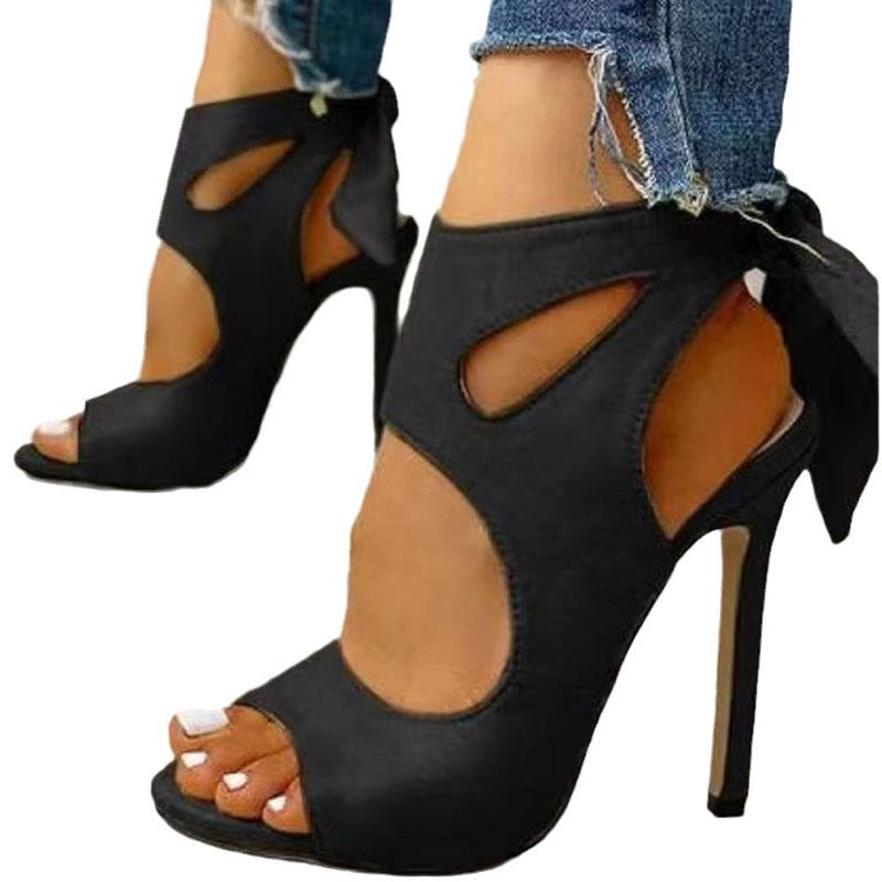 2025 Summer Street Style Fashion Open Toe Women Sandals Thin Heels Hollow Out Printing Gladiator Sandalias Ladies Shoes WSH5312