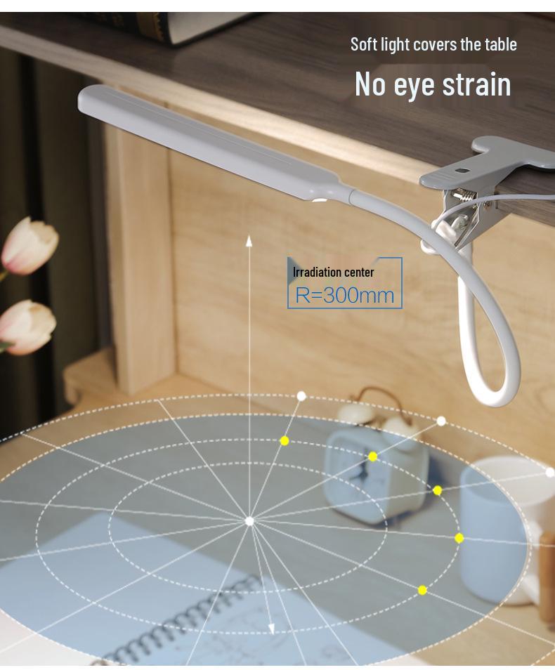 USB LED Clip-On Eye Protection Desk Lamp for Reading and Writing (Customizable)