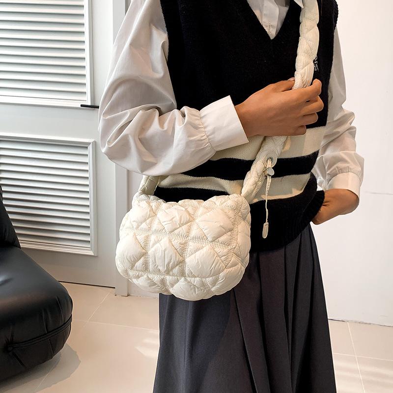 Korea Niche Cloud Crossbody: 2024 Women's Puff Pleated Dumpling Bag