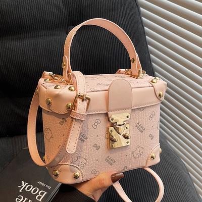 This Year, Cute Printed Light Luxury Portable Box Bags Are Popular, Women's Fashion Temperament Commuter Style Versatile Messenger Bags