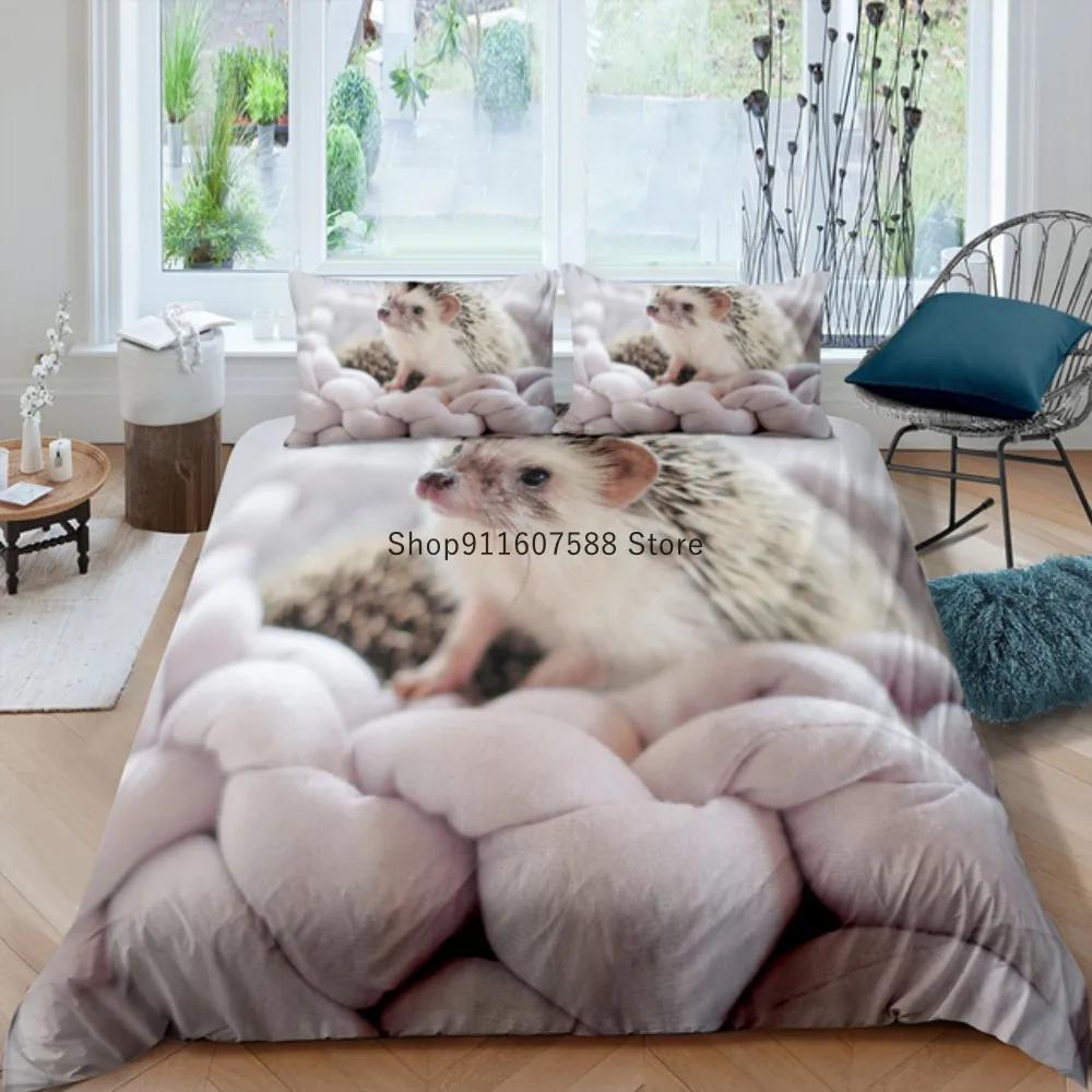 

Hedgehog Soft Duvet Cover Set,Balon Animal Hedgehog White Beding Sets Lovely Kawai Warm Comforter Cover Ful Quen Sized Dimensions for Young Boys Young 120*200cm Single