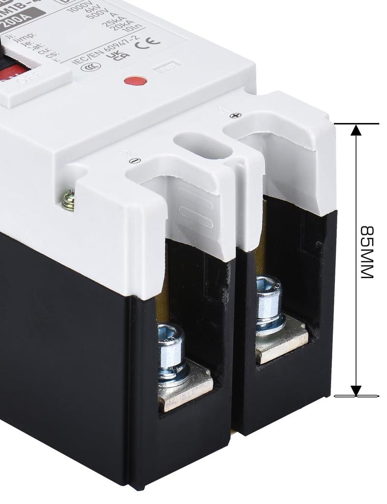 DIHOOL Wyłącznik nadprądowy 2-biegunowy DC 12-500V 200A Wyłącznik prądu stałego, Wyłącznik ochronny