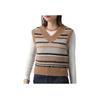 Ganni Pf24 Striped Soft Knit Sleeveless Vest Women tops Tigers-Eye K2236