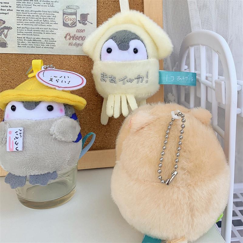Adorable Cartoon Japanese Chubby Penguin Plush Toy Bag Charm Keychain For Kids
