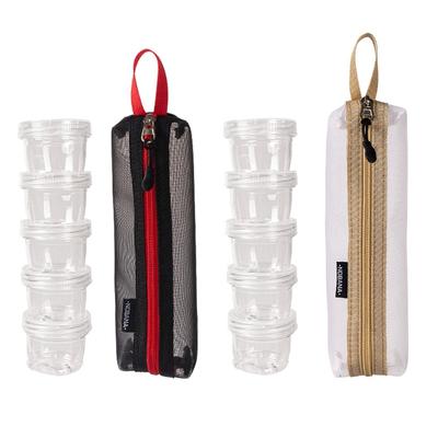 Nylon Gewürzflaschen Aufbewahrungstasche mit 5 Gewürzgläsern für Outdoor BBQ Reise-Sets