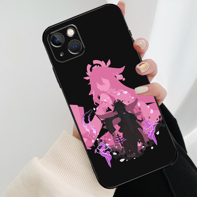 Yae Miko Genshin Impact Phone Case For iPhone 17 Pro Max 14 13 12 11 15 16 Pro Max mini 16 15 Plus 16e 17 Air Cover