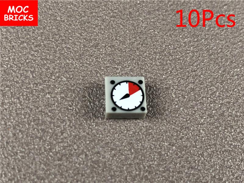 MOC Bricks DIY Printed Tile 1x1 1x2 2x2 2x3 1x4 Solar Panel Gauge Map Compass Assembled Building Block Accessories Kids Toy Gift