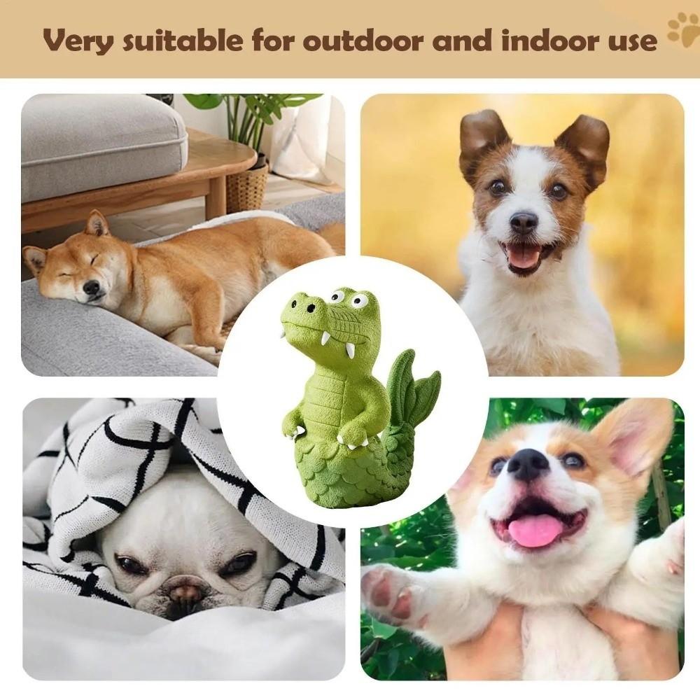 Chew Resistant Squeaky Alligator Dog Toy Green Color Pet Interactive Toy Latex Chew Toy  Pet Biting