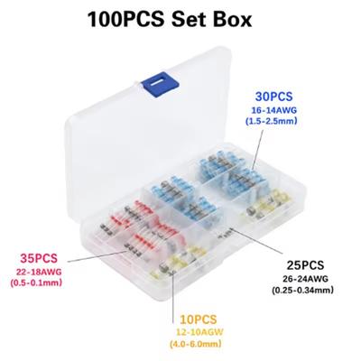 Electrical Wire Connectors Insulated Butt Splice Heat Shrink Solder Terminal Waterproof Butt Connectors Wire Cable Terminal