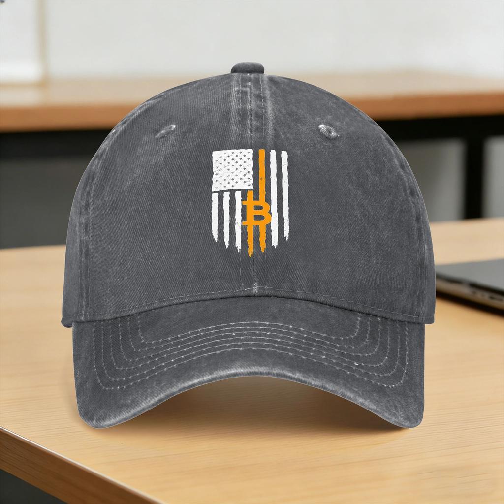 Bitcoin Baseball Cap Sun Tennis Skate Wholesale Washed Trucker Hat UnisexTeens Fashion Custom DIY Baseball Caps