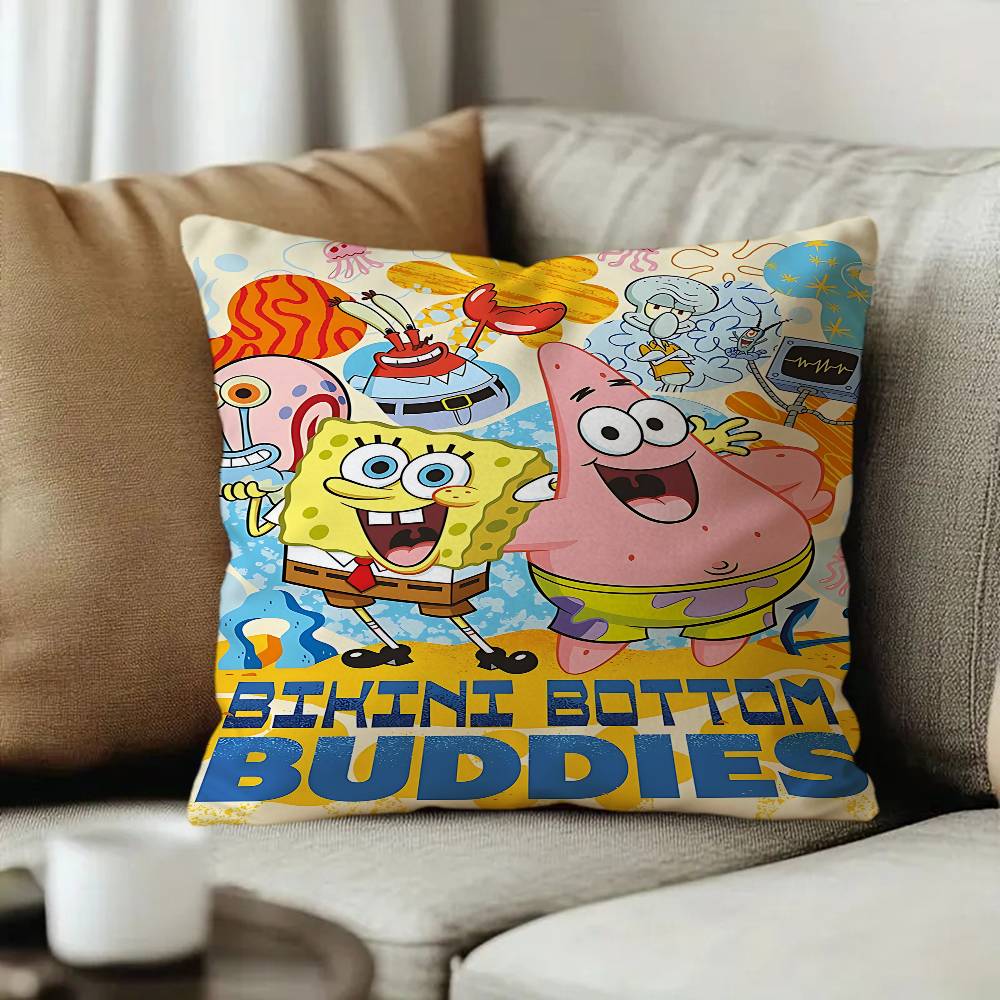Cartoon Cute SSpongeBob Pillow Cushion Cover Pillowcase Living Room Sofa Home Decor Customized