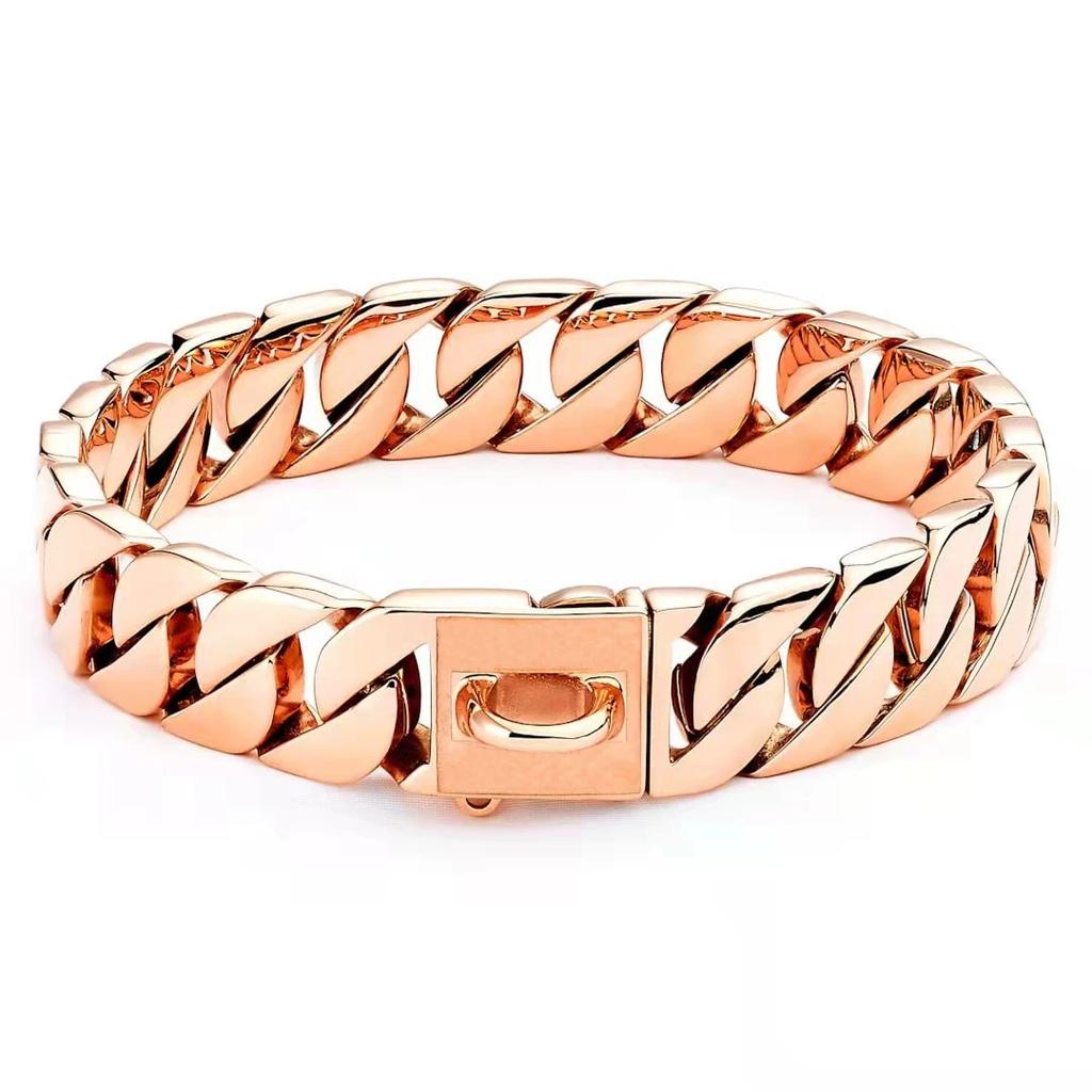 Chunky Heavy Duty Big Stainless Steel Dog Collar, Gold Cuban Link, Dog Collar, 32mm, Pet Accessories