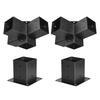 Kit de Support de Pergola, 4x4 Pouces (Taille intérieure 92 x 92 mm), 2 Pièces Support d'Angle Robuste à 4 Voies Menuiserie Bricolage Kit de Base pour Poteau, Installation Facile Bois
