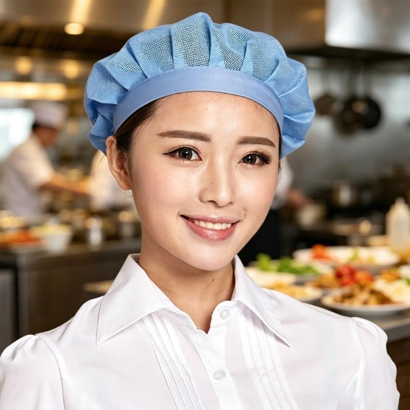 6Pcs Small Meshes Chefs Work Hat Breathable Professional Kitchen Cook Hat For Kitchen And Food Service