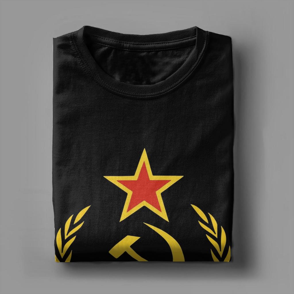 CCCP Soviet Hammer and Sickle Star Marxist TShirts for Unisex Round Collar Pure Cotton T Shirts Short Sleeve Tees Summer Tops