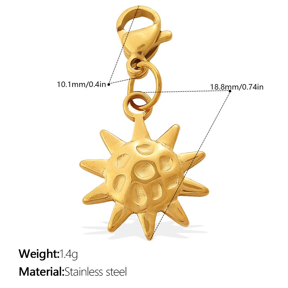 Retro-Stil Personalisierter Dreidimensionaler Relief-Sonne-Regenbogen-Hummer-Schnallen-Anhänger Vergoldet DIY Schmuckzubehör