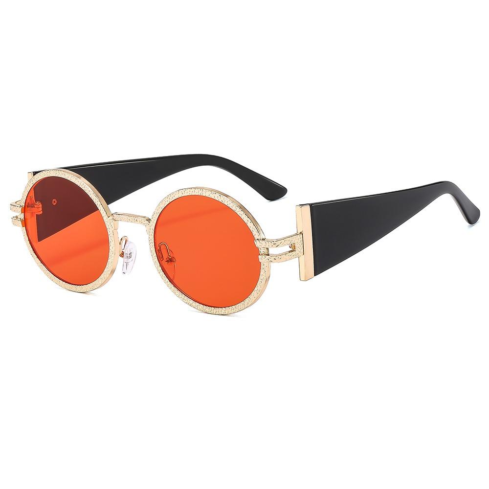 Trendy Round Punk Sunglasses Oval Uv Protection Hip Hop Shades Retro Wide Temples Sun Glasses For Women & Men