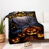 Halloween Party Decorations Pumpkin Lanterns with Moon and BatsBlanket Flannel Throw Blanket for Sofa, Bed, Travel, Camping, Office